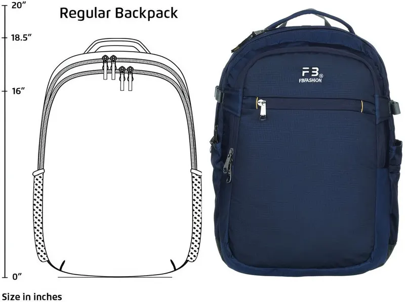 FB Fashion Backpack LB-862 Blue/Black Laptop Backpack - Image 2